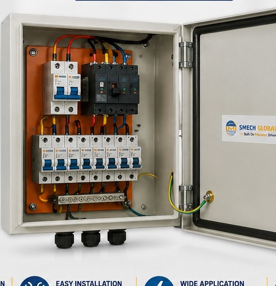 Wall Mounted Distribution Control Box — assembled, door open